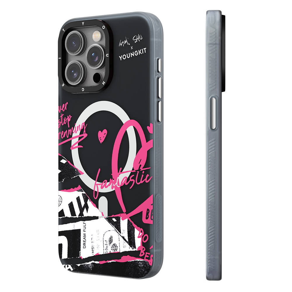 iPhone 15 Pro Kılıf M-safe Şarj Özellikli Shu Tasarımlı Youngkit Dreamland Serisi Kılıf