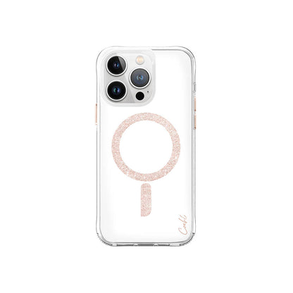 iPhone 15 Pro Kılıf M-safe Şarj Özellikli Simli Magnetik Coehl Glace Kılıf