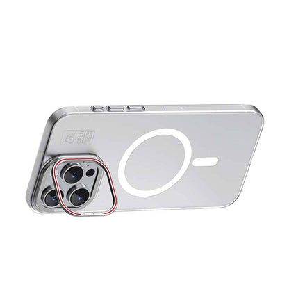 iPhone 15 Pro Kılıf M-safe Şarj Özellikli Standlı Metal Kamera Çerçeveli Mat Recci Glaze Serisi Kılıf