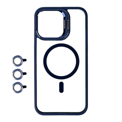 iPhone 15 Pro Kılıf M-safe Şarj Özellikli Standlı Zore M-safe Klon Lensli Kılıf