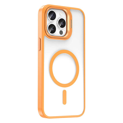 iPhone 15 Pro Kılıf M-safe Şarj Özellikli Standlı Zore M-safe Klon Lensli Kılıf