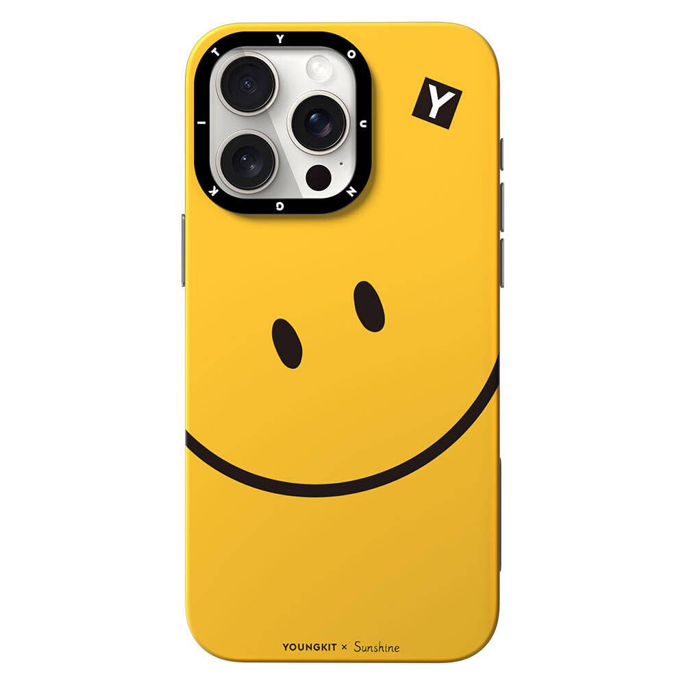iPhone 15 Pro Kılıf M-safe Şarj Özellikli Sunshine Tasarımlı Youngkit Daily Happy Serisi Kılıf