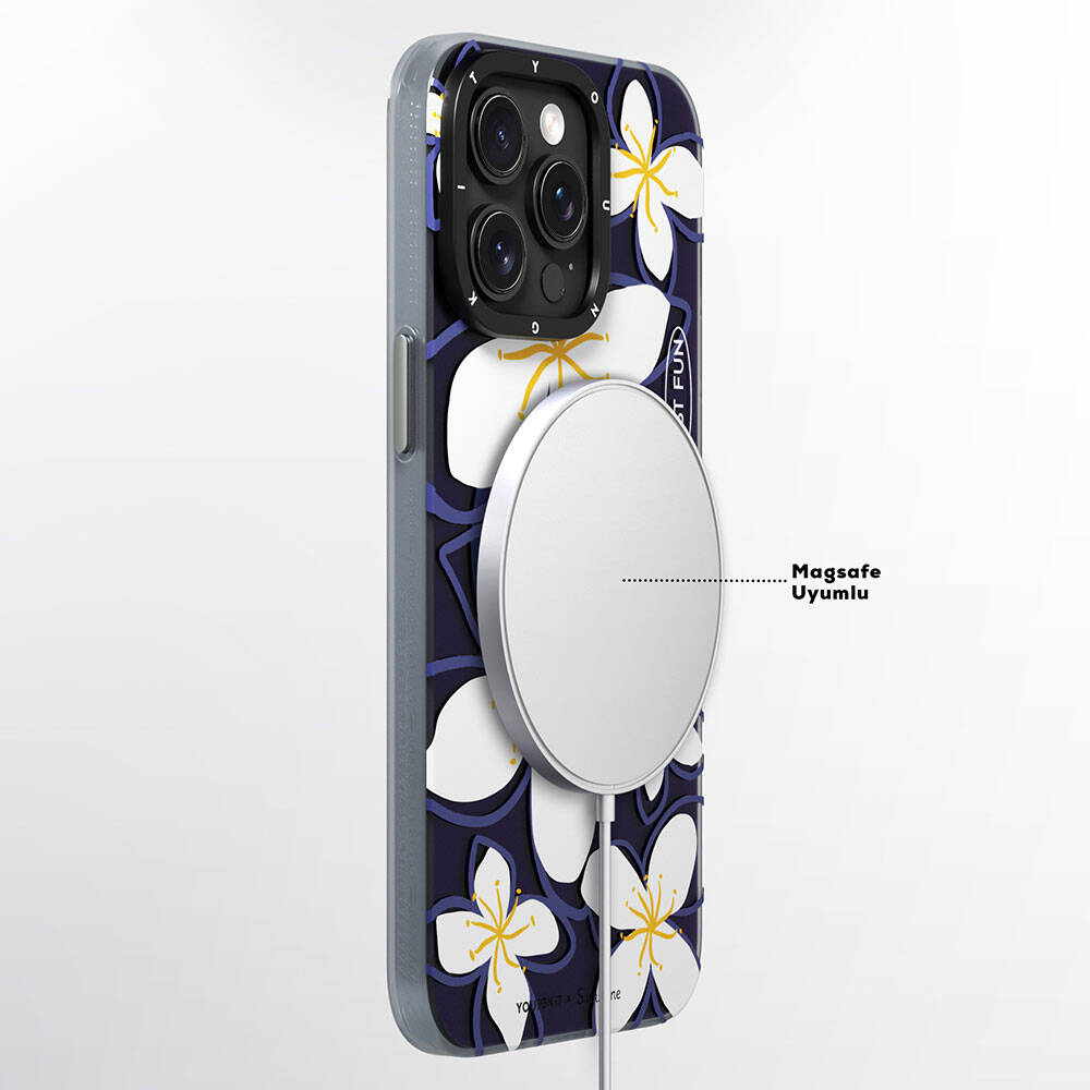 iPhone 15 Pro Kılıf M-safe Şarj Özellikli Sunshine Tasarımlı Youngkit Smile Serisi Kılıf