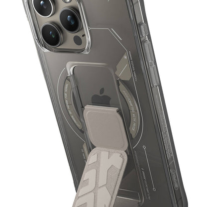 iPhone 15 Pro Kılıf M-safe Şarj Özellikli Teknoloji Desenli Standlı Skinarma Helio Kılıf