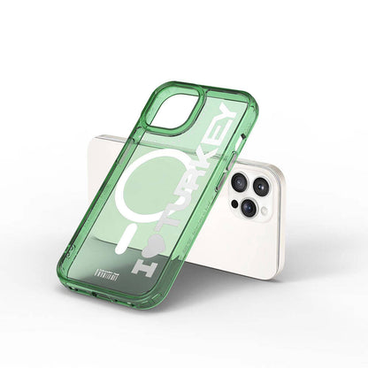 iPhone 15 Pro Kılıf M-safe Şarj Özellikli Transparan Renk Geçişli Wiwu Turkey C Serisi Kılıf