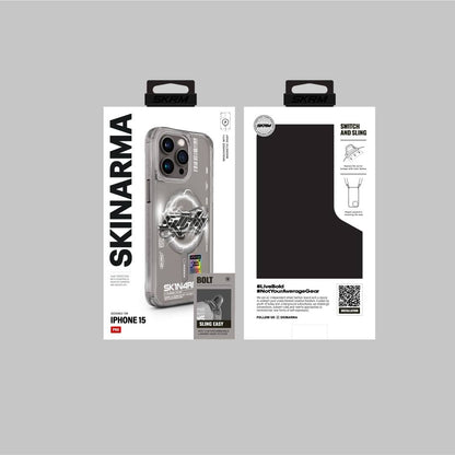 iPhone 15 Pro Kılıf M-safe Şarj Özellikli Yazı Desenli SkinArma Bolt Kılıf