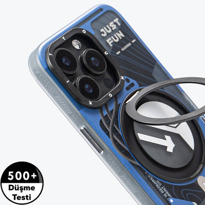 iPhone 15 Pro Kılıf M-safe Şarj Özellikli Youngkit 360° Standlı Starship Serisi Kılıf