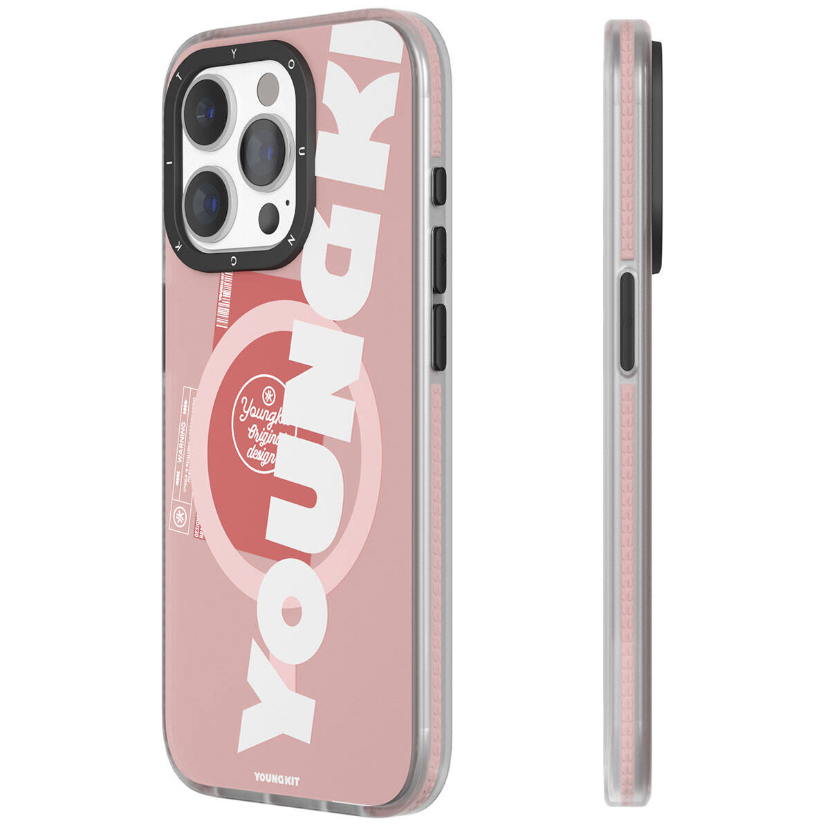 iPhone 15 Pro Kılıf M-safe Şarj Özellikli Youngkit Binfen Serisi Yazı Temalı Kılıf