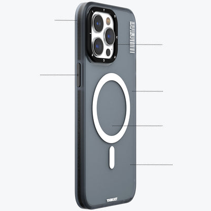 iPhone 15 Pro Kılıf M-safe Şarj Özellikli Youngkit Colored Sand Serisi Kılıf