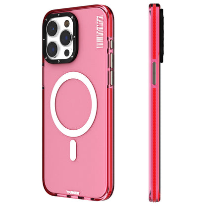 iPhone 15 Pro Kılıf M-safe Şarj Özellikli YoungKit Crystal Color Serisi Kılıf