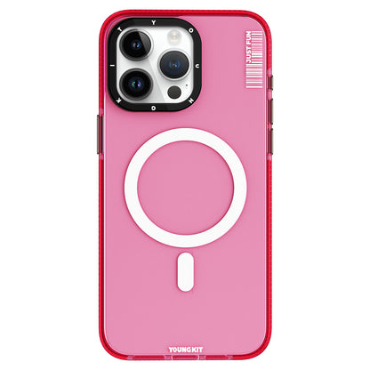 iPhone 15 Pro Kılıf M-safe Şarj Özellikli YoungKit Crystal Color Serisi Kılıf