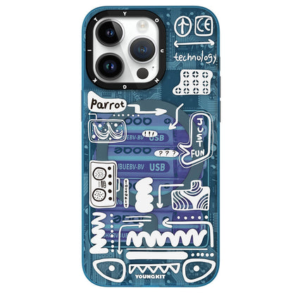 iPhone 15 Pro Kılıf M-safe Şarj Özellikli Youngkit Dark Matter Serisi Kılıf