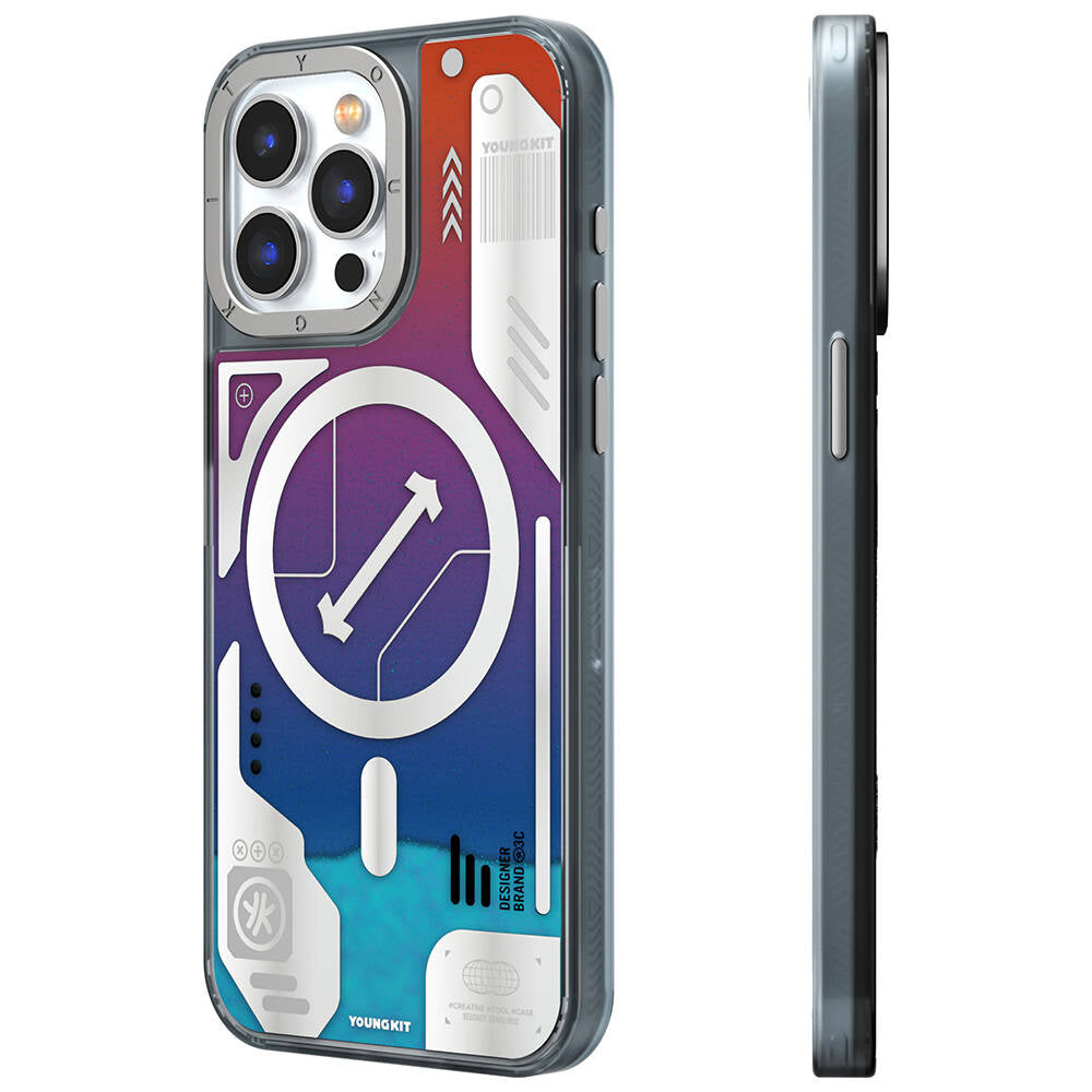 iPhone 15 Pro Kılıf M-safe Şarj Özellikli YoungKit Galaxy Serisi Kılıf