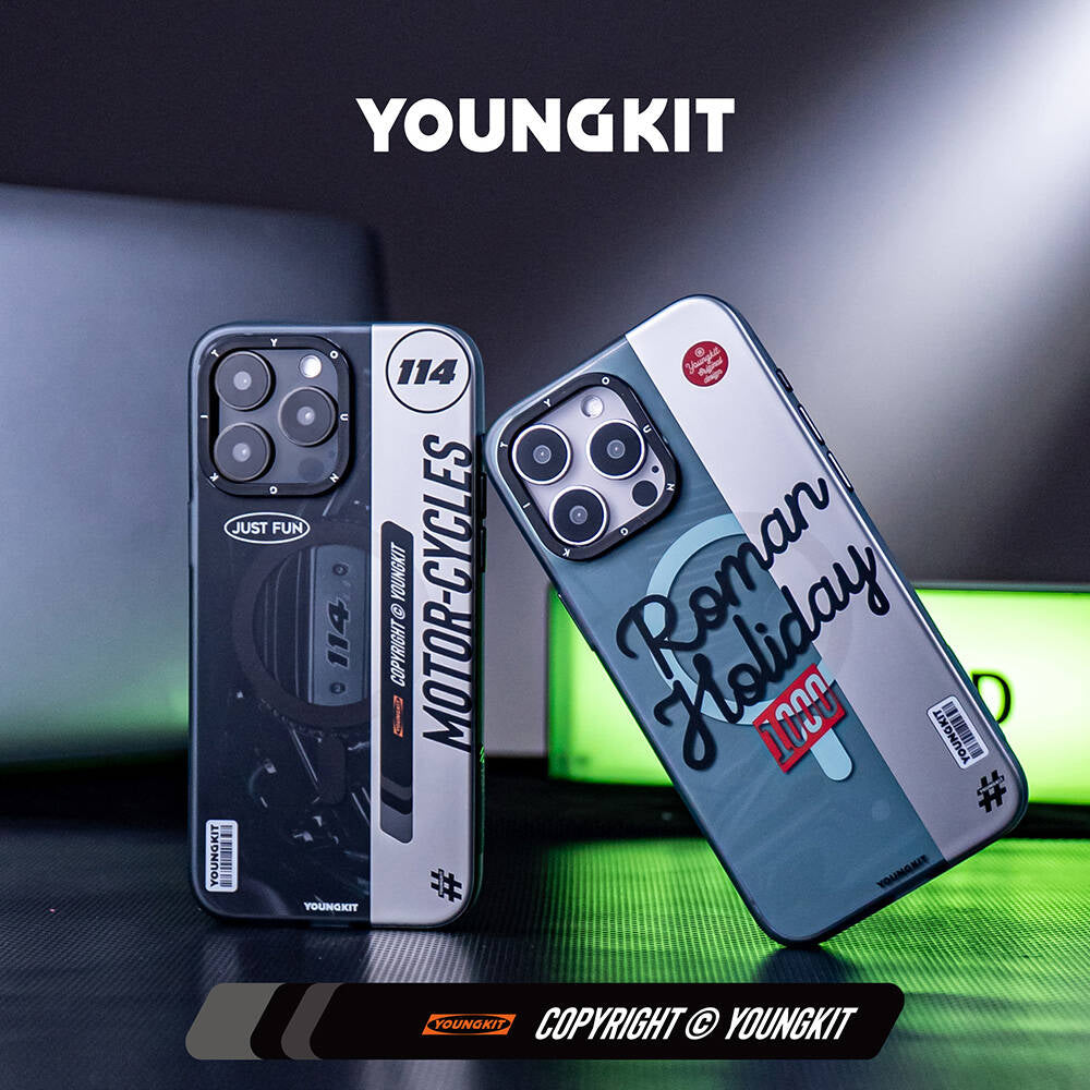 iPhone 15 Pro Kılıf M-safe Şarj Özellikli Youngkit Motorcycle Legend Serisi Kılıf