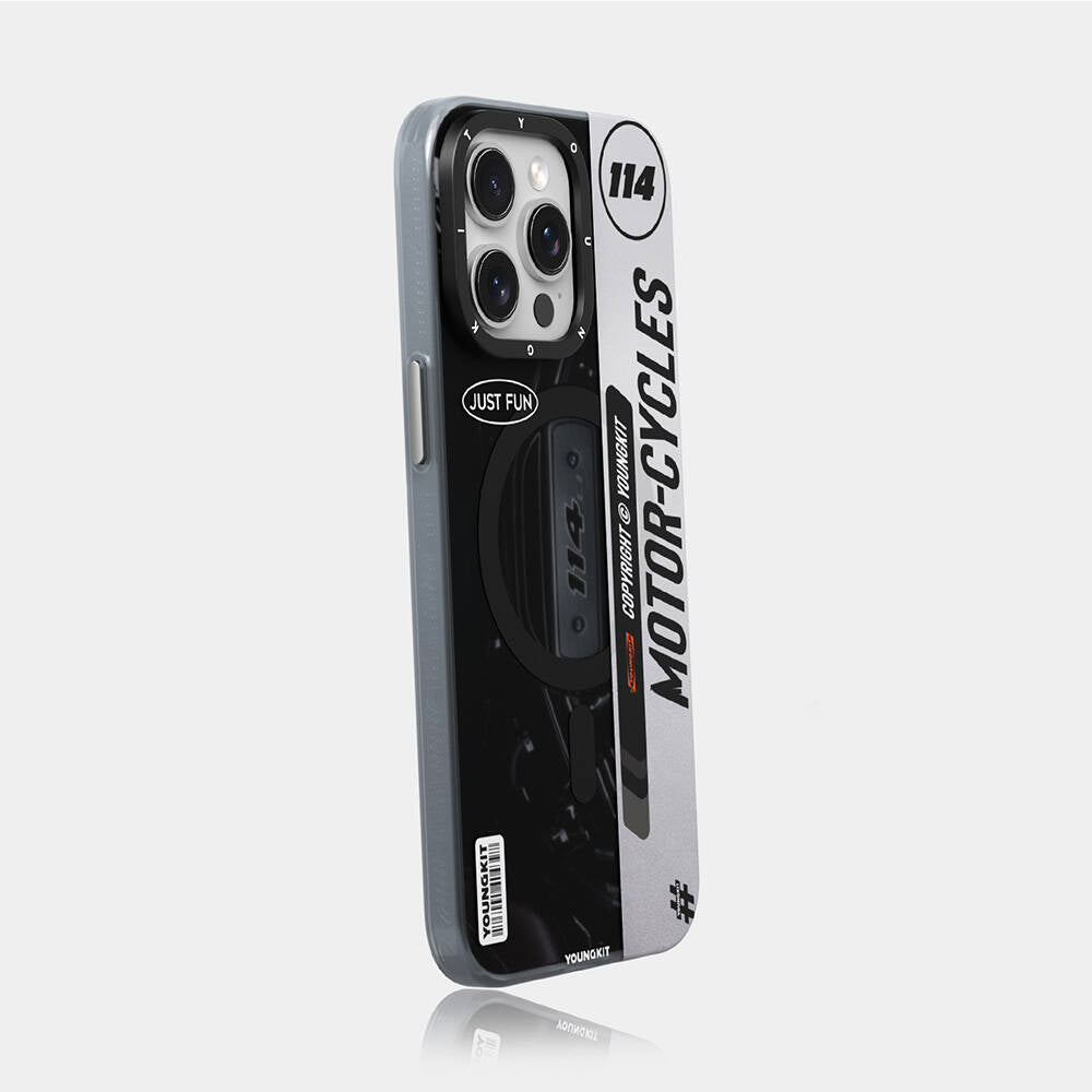 iPhone 15 Pro Kılıf M-safe Şarj Özellikli Youngkit Motorcycle Legend Serisi Kılıf