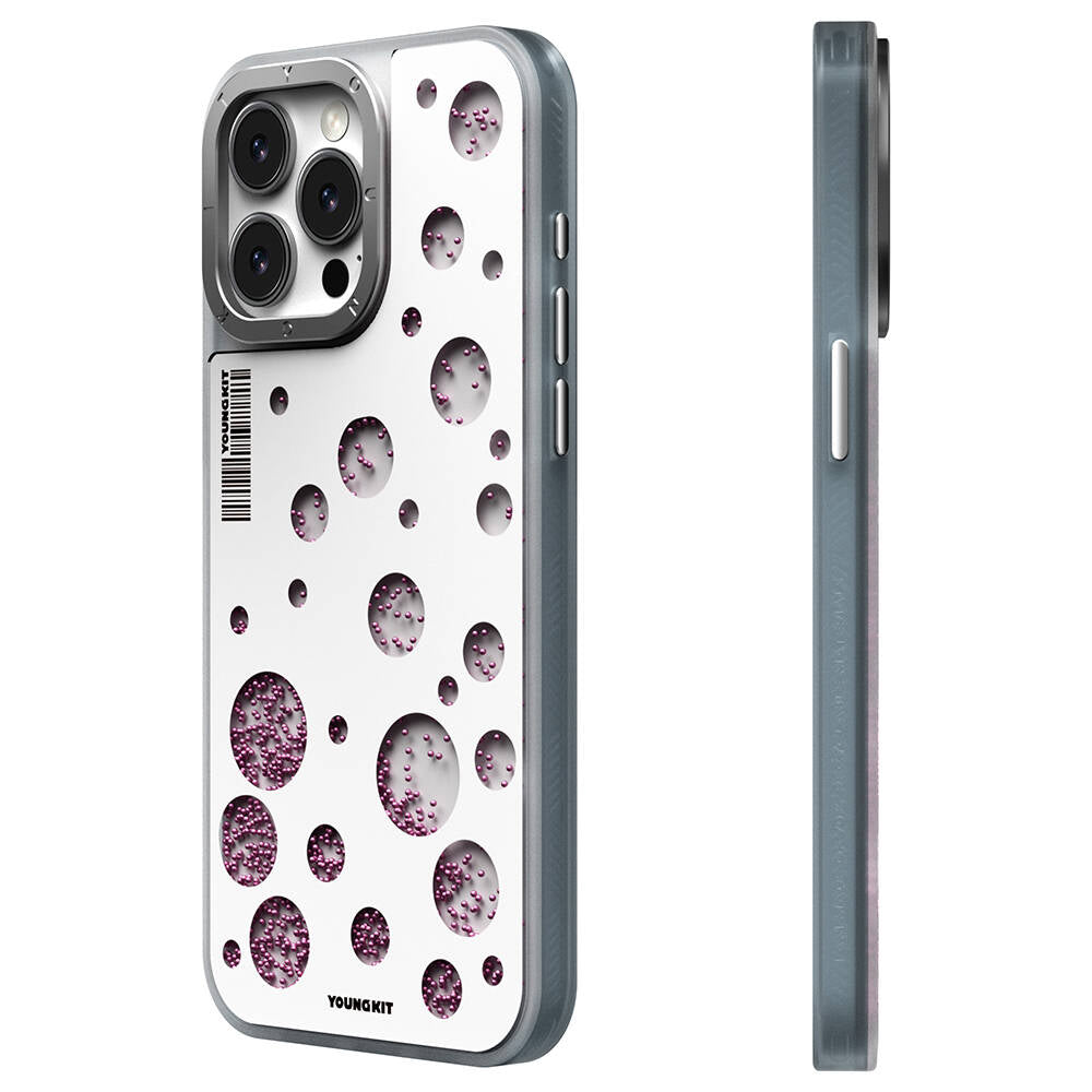 iPhone 15 Pro Kılıf M-safe Şarj Özellikli Youngkit Quicksand Beads Serisi Kılıf