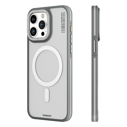 iPhone 15 Pro Kılıf M-safe Şarj Özellikli Youngkit Rock Sand Serisi Kılıf