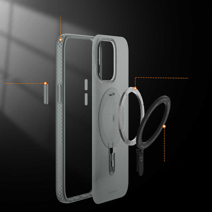 iPhone 15 Pro Kılıf M-safe Şarj Özellikli Youngkit Rock Serisi Kılıf