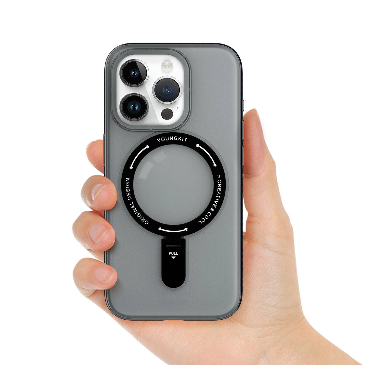 iPhone 15 Pro Kılıf M-safe Şarj Özellikli Youngkit Rock Serisi Kılıf