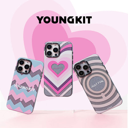 iPhone 15 Pro Kılıf M-safe Şarj Özellikli Youngkit Star Dazzle Serisi Kılıf