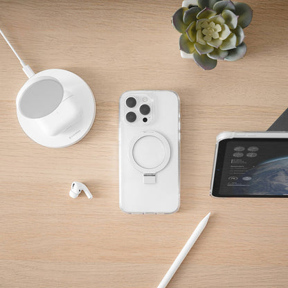 iPhone 15 Pro Kılıf M-safe Şarj Özellikli Yüzük Standlı Lisanslı Switcheasy Magstand-M Kılıf