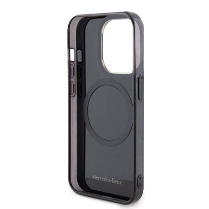 iPhone 15 Pro Kılıf Mercedes Benz Orijinal Lisanslı M-safe Şarj Özellikli Çift Katmanlı Mini Yıldız Desenli Kılıf