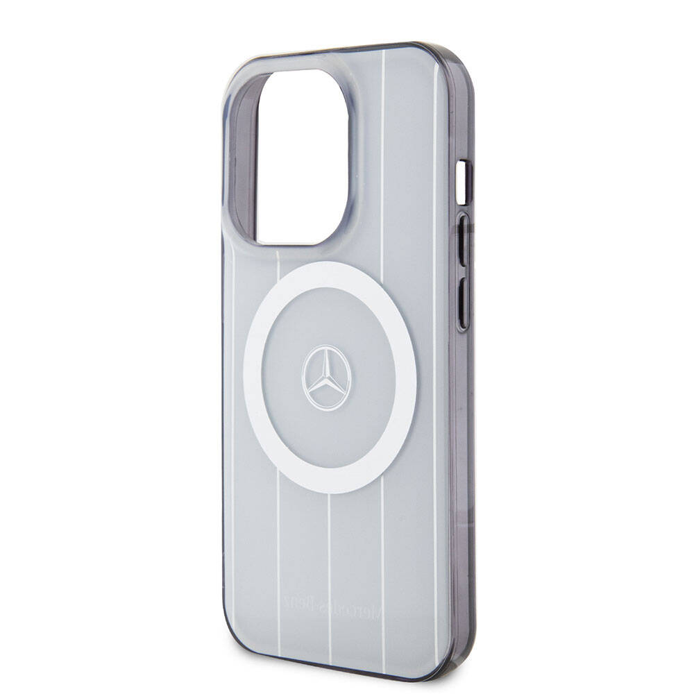 iPhone 15 Pro Kılıf Mercedes Benz Orijinal Lisanslı M-safe Şarj Özellikli Çift Katmanlı Paralel Çizgi Desenli Kılıf
