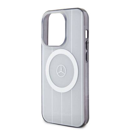 iPhone 15 Pro Kılıf Mercedes Benz Orijinal Lisanslı M-safe Şarj Özellikli Çift Katmanlı Paralel Çizgi Desenli Kılıf