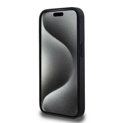 iPhone 15 Pro Kılıf Mercedes Benz Orijinal Lisanslı M-safe Şarj Özellikli Mühürlü Yıldız Desenli ve Logolu Deri Kılıf