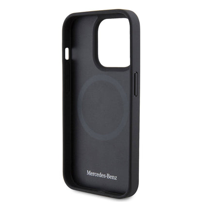 iPhone 15 Pro Kılıf Mercedes Benz M-safe Şarj Özellikli Yumuşak Deri orijinal Lisanslı Kılıf