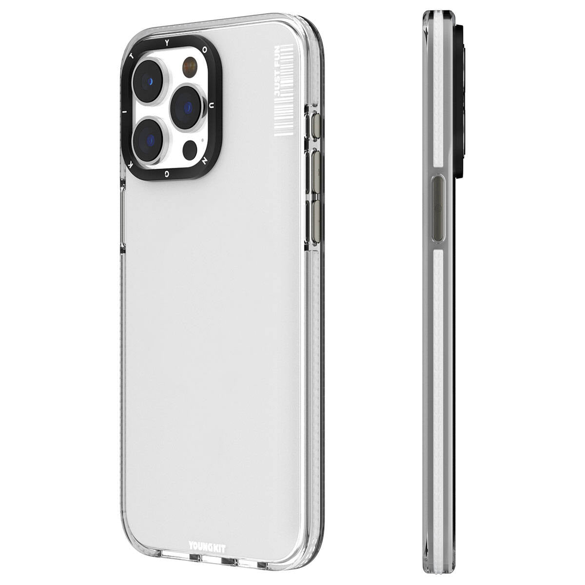 iPhone 15 Pro Kılıf Pürüzsüz Düz Arka Yüzey YoungKit Crystal Color Serisi Kılıf