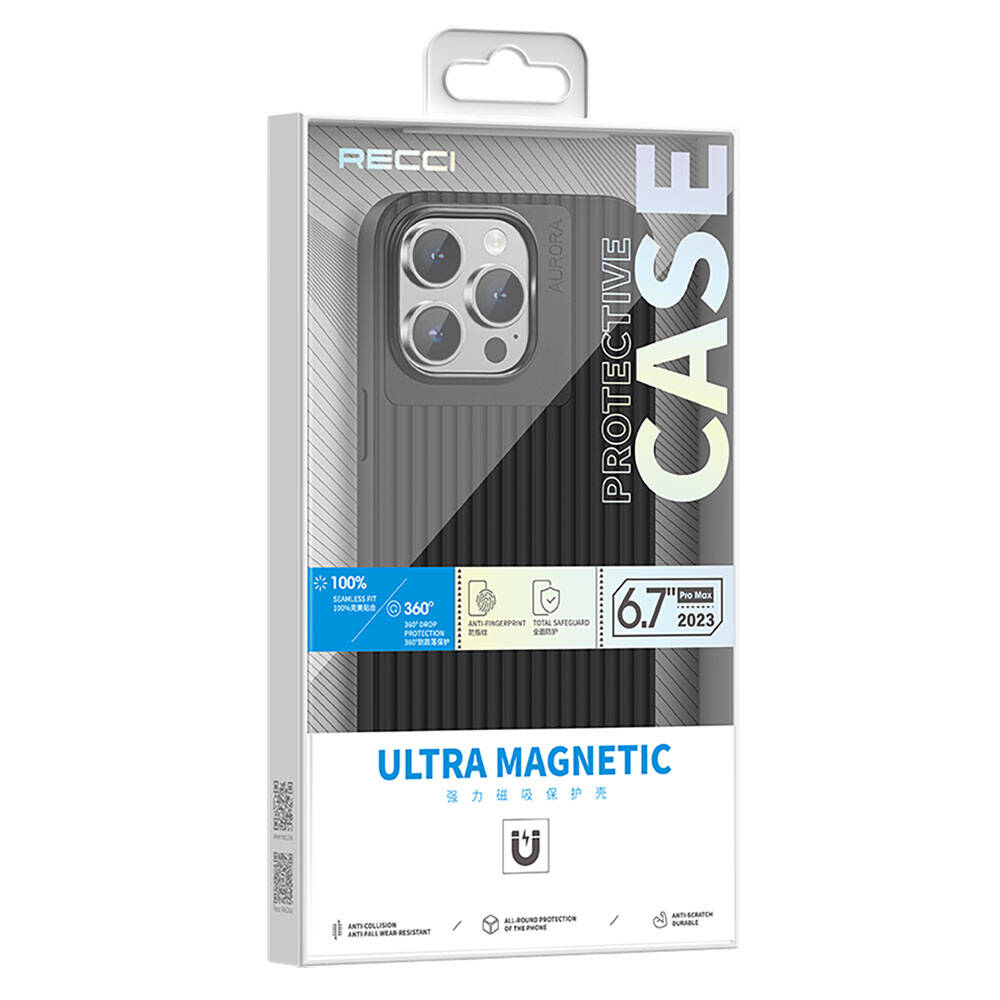 iPhone 15 Pro Kılıf Recci Aurora Serisi M-safe Şarj Özellikli Kılıf