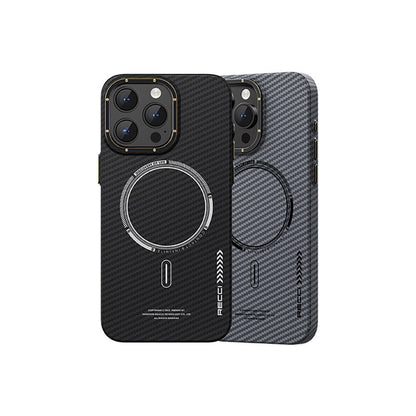 iPhone 15 Pro Kılıf Recci Machinist Serisi M-safe Şarj Özellikli Magnetik Karbon Kılıf