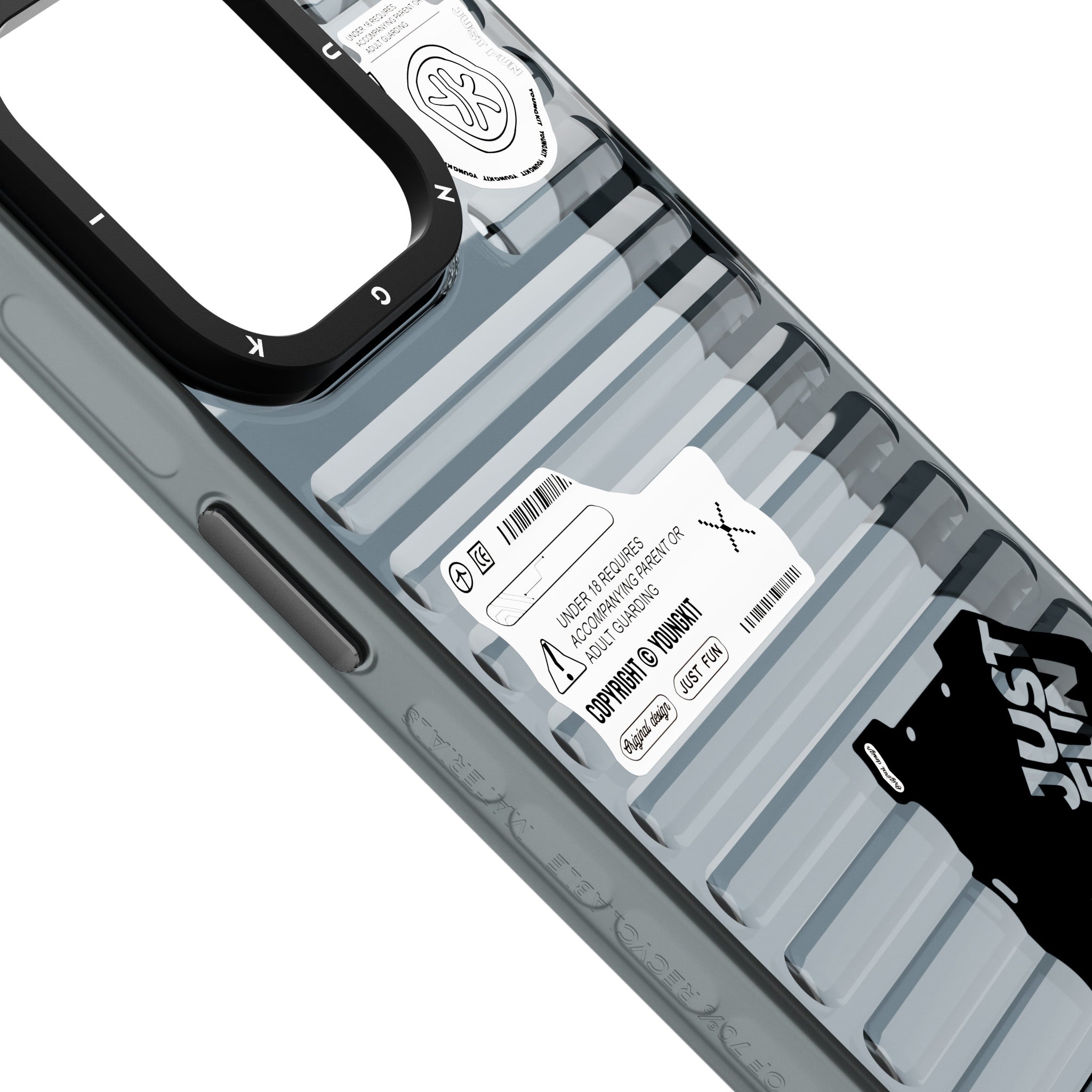 iPhone 15 Pro Kılıf Şeffaf Renkli Tasarım YoungKit Fluorite Serisi Kılıf