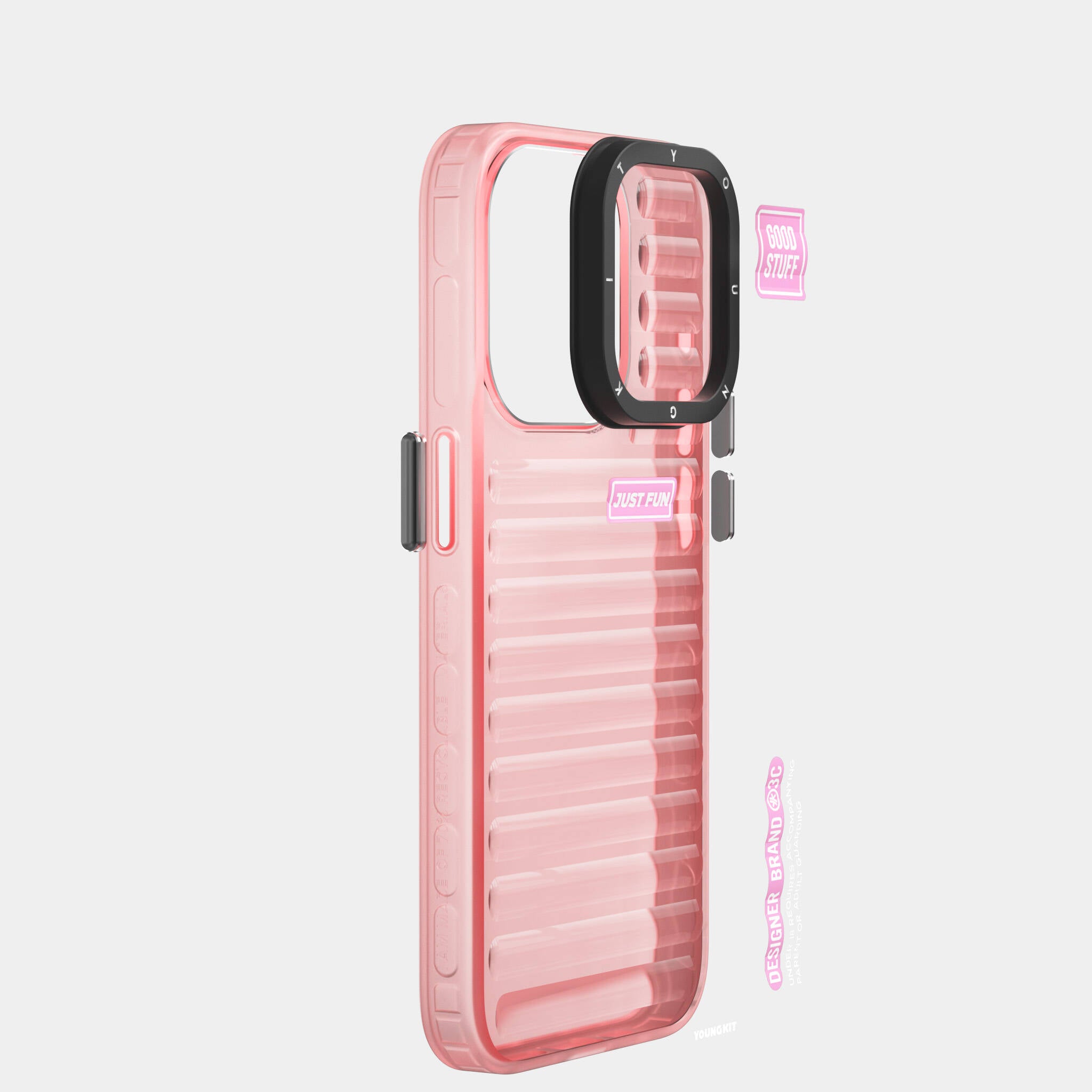 iPhone 15 Pro Kılıf Şeffaf Renkli Tasarım YoungKit Fluorite Serisi Kılıf