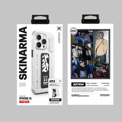 iPhone 15 Pro Kılıf SkinArma Standlı Şeffaf Tasarımlı Apex Kılıf