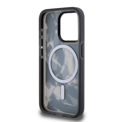 iPhone 15 Pro Kılıf TUMI Orijinal Lisanslı M-safe Şarj Özellikli Buzlanmış Saydam Fırça Kamuflajı Desenli Kılıf