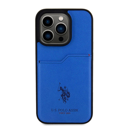 iPhone 15 Pro Kılıf U.S. Polo Assn. Orijinal Lisanslı Baskı Logolu PU Kartlıklı Kılıf