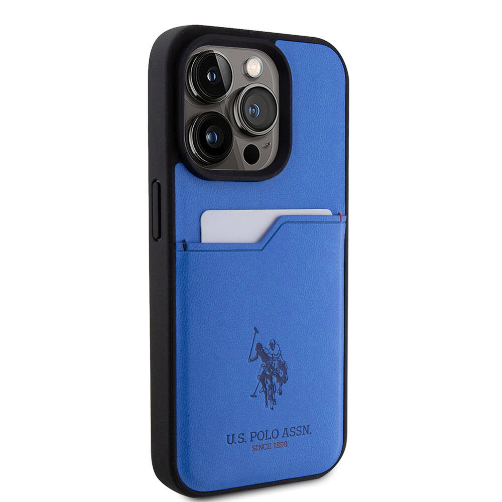 iPhone 15 Pro Kılıf U.S. Polo Assn. Orijinal Lisanslı Baskı Logolu PU Kartlıklı Kılıf