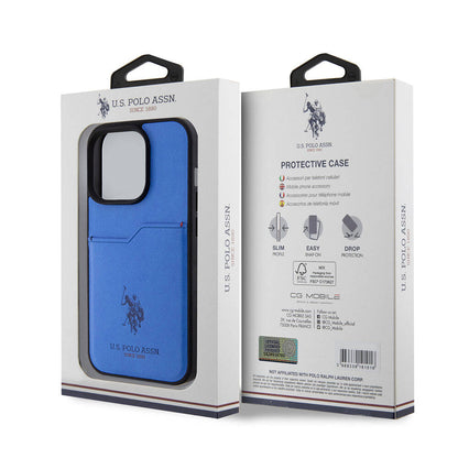 iPhone 15 Pro Kılıf U.S. Polo Assn. Orijinal Lisanslı Baskı Logolu PU Kartlıklı Kılıf