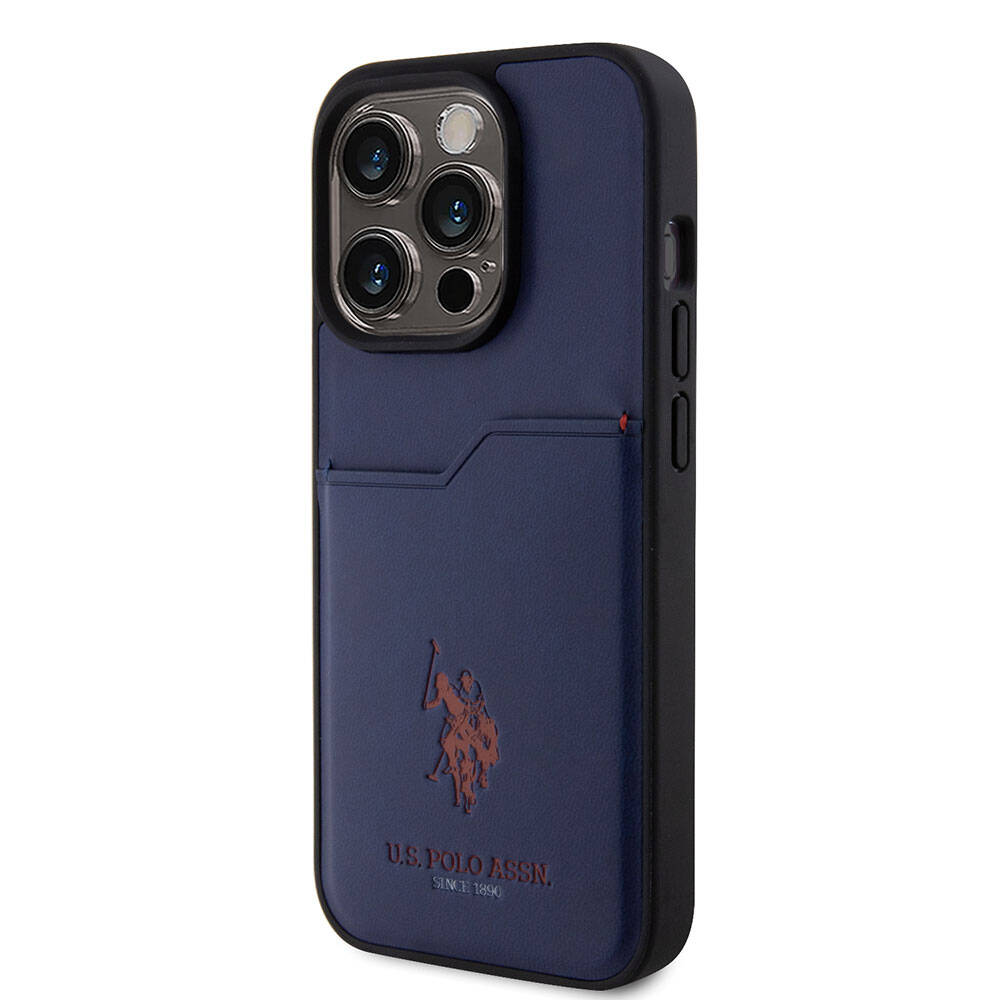 iPhone 15 Pro Kılıf U.S. Polo Assn. Orijinal Lisanslı Baskı Logolu PU Kartlıklı Kılıf