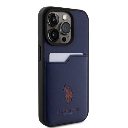 iPhone 15 Pro Kılıf U.S. Polo Assn. Orijinal Lisanslı Baskı Logolu PU Kartlıklı Kılıf