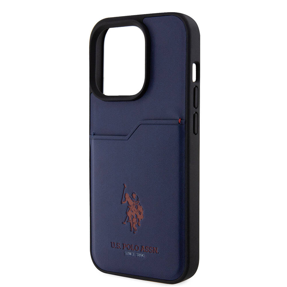 iPhone 15 Pro Kılıf U.S. Polo Assn. Orijinal Lisanslı Baskı Logolu PU Kartlıklı Kılıf