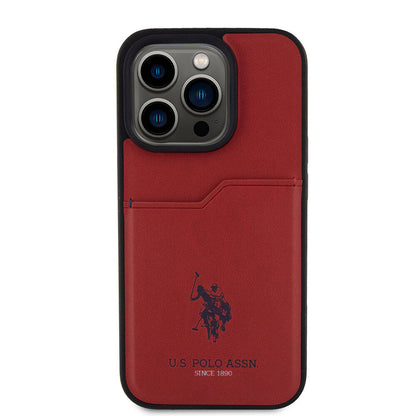 iPhone 15 Pro Kılıf U.S. Polo Assn. Orijinal Lisanslı Baskı Logolu PU Kartlıklı Kılıf