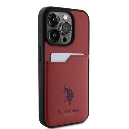 iPhone 15 Pro Kılıf U.S. Polo Assn. Orijinal Lisanslı Baskı Logolu PU Kartlıklı Kılıf