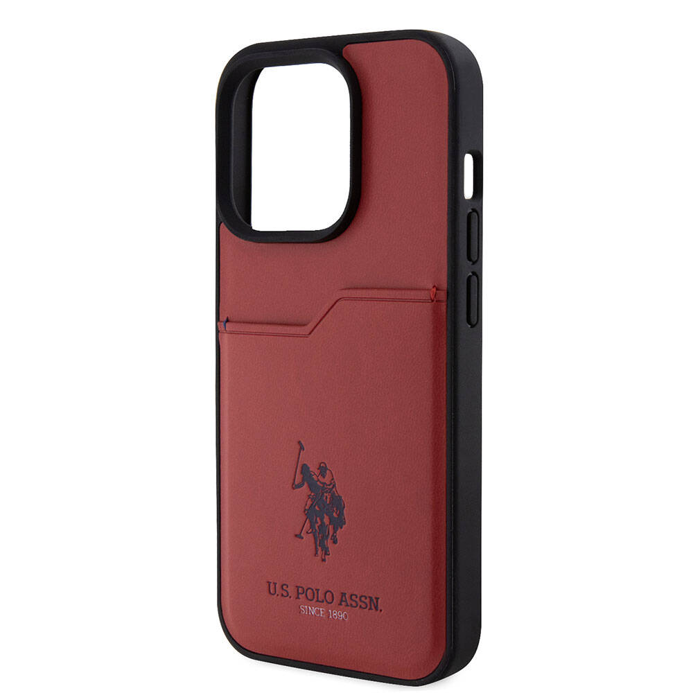 iPhone 15 Pro Kılıf U.S. Polo Assn. Orijinal Lisanslı Baskı Logolu PU Kartlıklı Kılıf