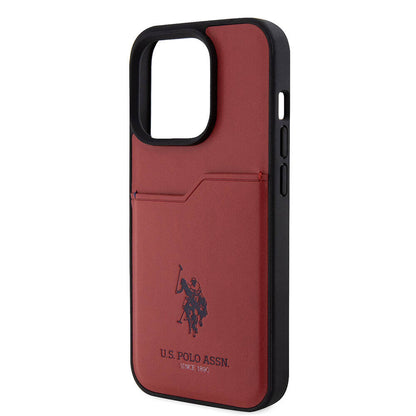 iPhone 15 Pro Kılıf U.S. Polo Assn. Orijinal Lisanslı Baskı Logolu PU Kartlıklı Kılıf