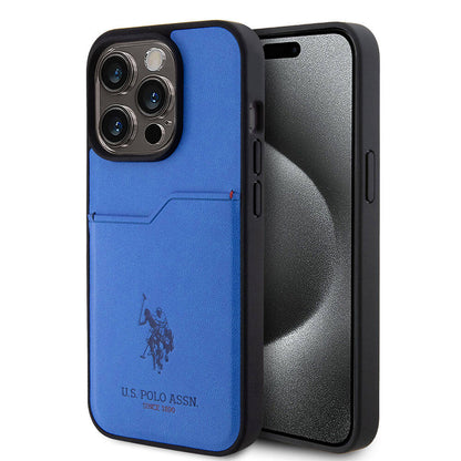 iPhone 15 Pro Kılıf U.S. Polo Assn. Orijinal Lisanslı Baskı Logolu PU Kartlıklı Kılıf