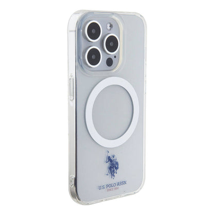 iPhone 15 Pro Kılıf U.S. Polo Assn. Orijinal Lisanslı M-safe Şarj Özellikli Transparan Tasarım Kılıf
