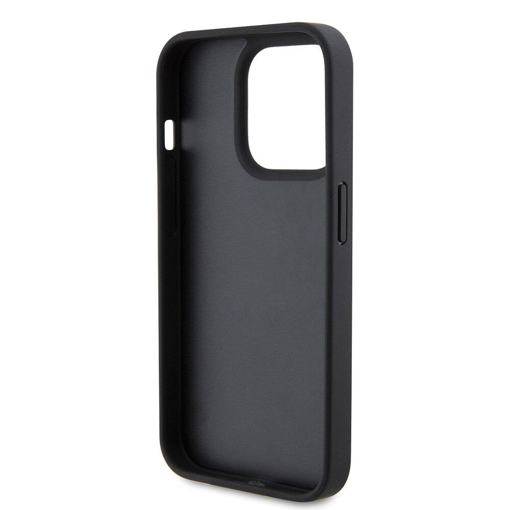 iPhone 15 Pro Kılıf U.S. Polo Assn. Orijinal Lisanslı Suni Deri Arka Yüzey Baskı Logolu Örgü Desenli Kılıf